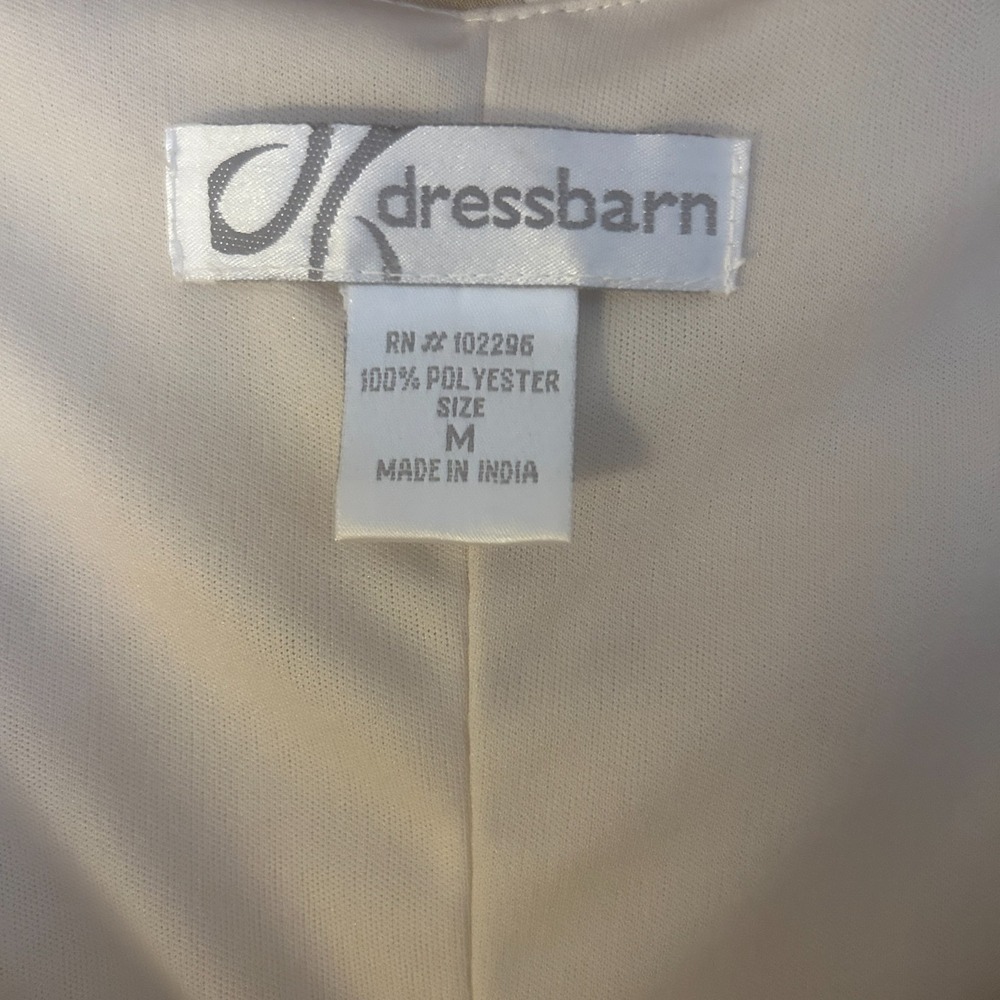 Vintage Dressbarn Dress Size M Y2K Beige Hi Low Hem Cowl Neck Beaded Fairy - Picture 2 of 10